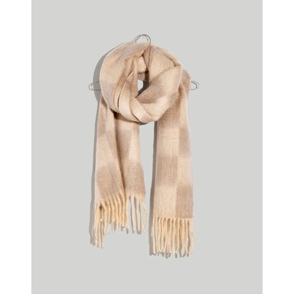 Women's Madewell Brushed Pastel Plaid Scarf 78 1/2